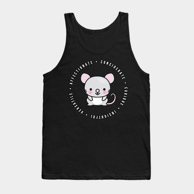 cute chinese zodiac | rat | personality traits | affectionate, clever, considerate, insightful, versatile Tank Top by cocoCabot